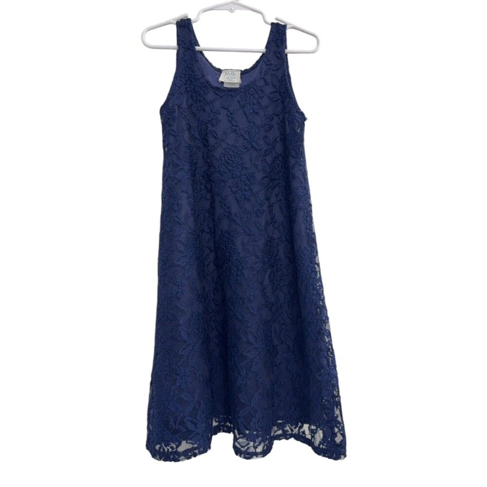 Girls Rolla Costa Blue Lace Dress, Size 7